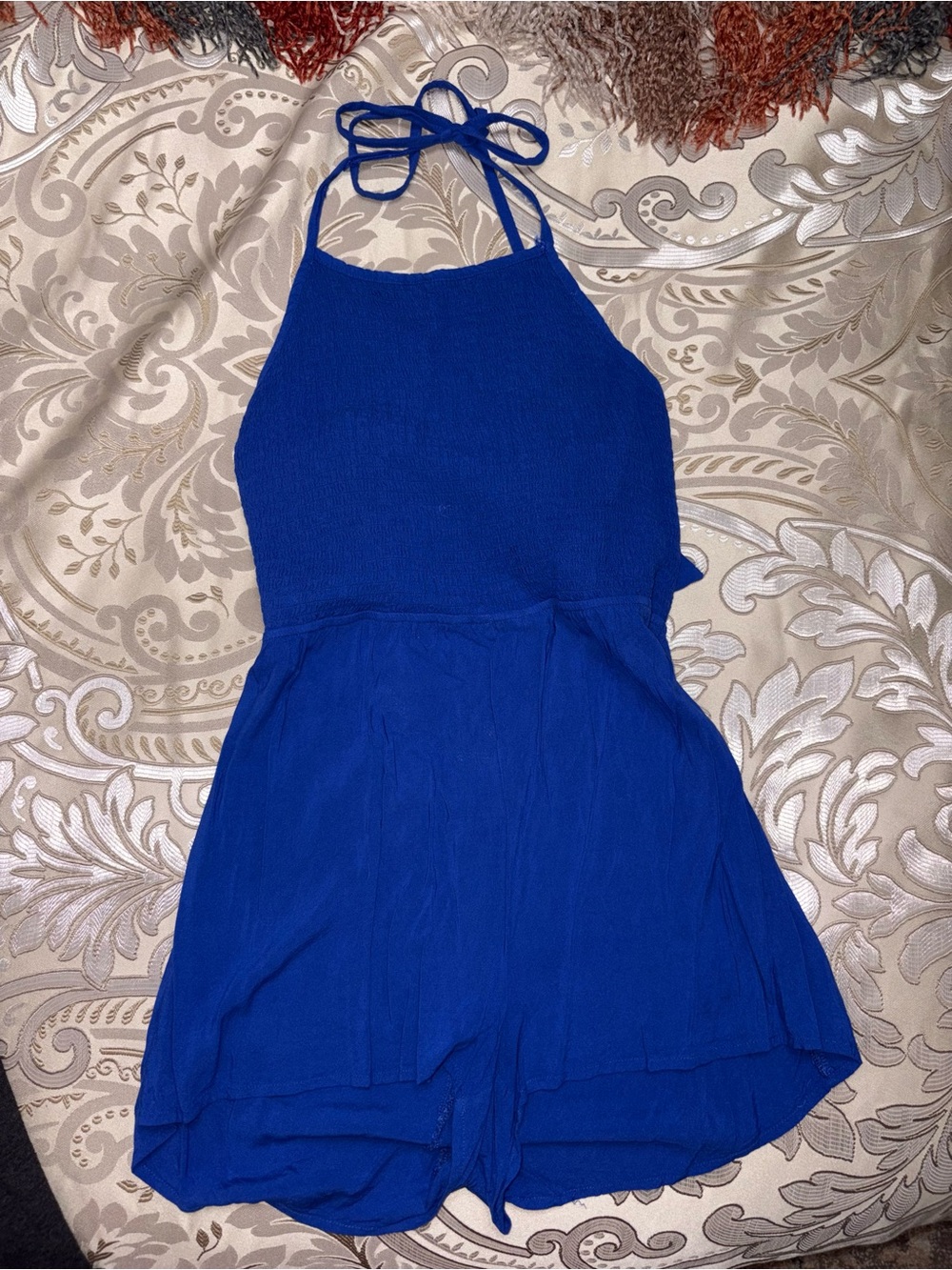 Derek Heart Royal Blue Halter Romper